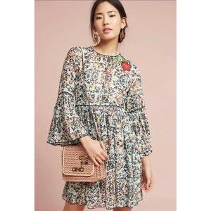 Bhanuni by Jyoti Anthropologie Libra Embroidered Tunic Dress size 4
